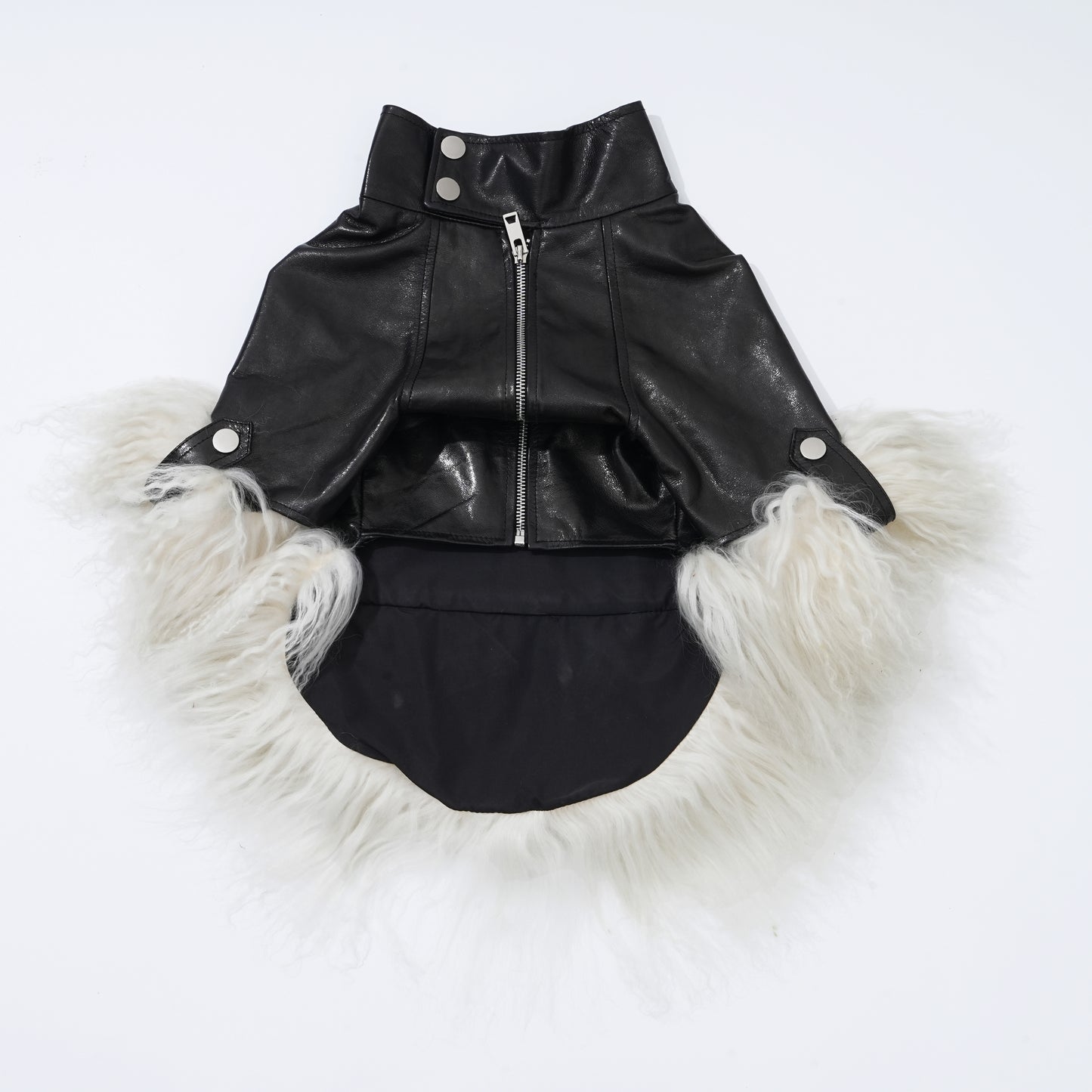 Velvet Edge Fur Leather Pet Coat